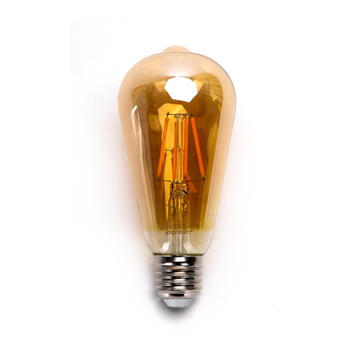 LED Filament pære ST64 E27 - 6W, 2200K Amber - Kulør : Ekstra varm