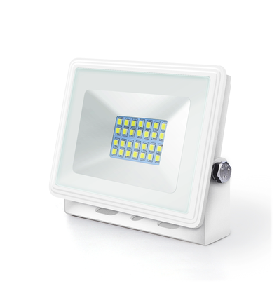 LED Slim Projektør, 20W, 6500K, Hvid, Støbt Aluminium