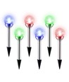 LED Solcellelampe spyd - 0.08W, RGB, 6 Stk.