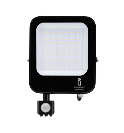 LED Sensor Projektør 100W 6500K - Støbt Aluminium