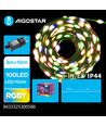 PVC LED Lyskæde, RGBY 3+10M 100LED - (10cm/LED) Grøn/Sort Ledning - 8 Blinkfunktioner + Timer + IP44