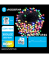 3AA Batteri LED lyskæde, RGBY | 0.3M+15M | 300LED - 5cm/LED | Grøn Sort Ledning | 8 Blink + Tidsindstilling | IP44