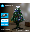 LED lyskæde Juletræ, 120cm, Kold Hvid - 8 Blink & Tidsindstilling, IP44