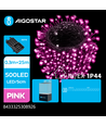 4AA Batteri LED Lyskæde, Pink, 0.3M + 25M - 500 LED, 5cm/LED, Grøn Sort Ledning, 8 Blink + Tidsindstilling, IP44