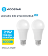 LED A5 A60 E27 21W 3000K Dobbelt-Pakke