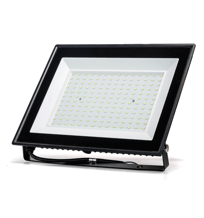 LED Projektør 200W - 6500K - 05 Sort, Støbt Aluminium, 25cm