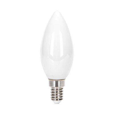 LED Filament pære C35 - E14 4W 2700K, mat hvid - Kulør : Varm