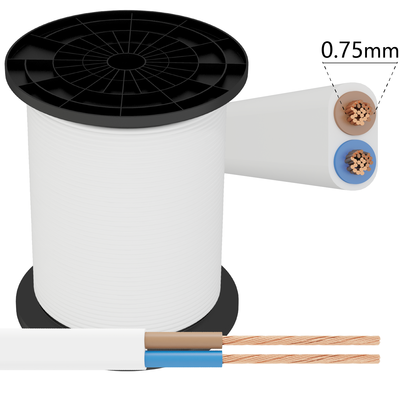 H03VVH2-F 2x0,75mm² 250m - Hvid