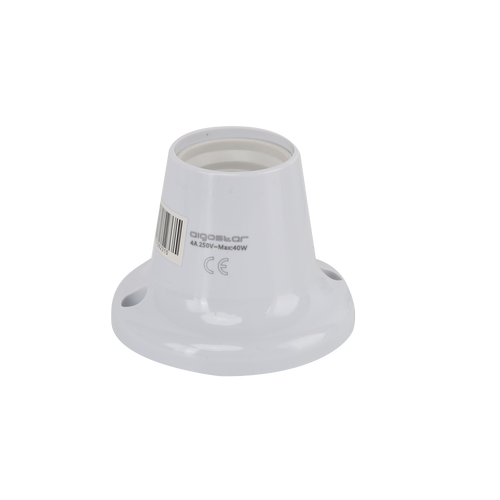 Lampeholder Plastik 40W - Lige, Hvid