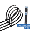 Nylon Kabelbinder Sort 7,2x350mm, 20stk/pakke