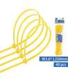 Nylon Kabelstrips 3.6x250mm - Gul, 40 stk/pakke