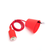 Lampeholder E27 i Plast med 1m Rød Ledning 2x0,75mm²
