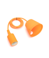 E27 Lampeholder i Plastik med 1m Orange Ledning, 2x0.75mm²