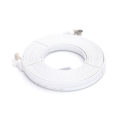 Cat7 Patchkabel, 10m - Flad, Hvid