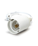 E27 Lampefatning i Hvid Plast med Tilslutningsklemme - 1 stk