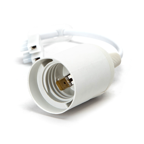 Plastik Lampeholder E27 med Klemrække - Hvid, 3 stk.