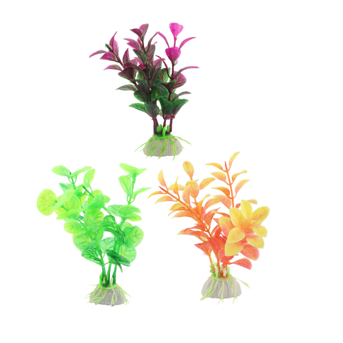 Enkelt Gren Plastikplante - 10cm, 3-Farvemiks