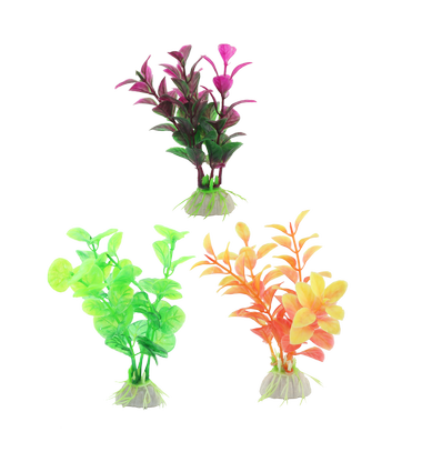 Enkelt Gren Plastikplante - 10cm, 3-Farvemiks