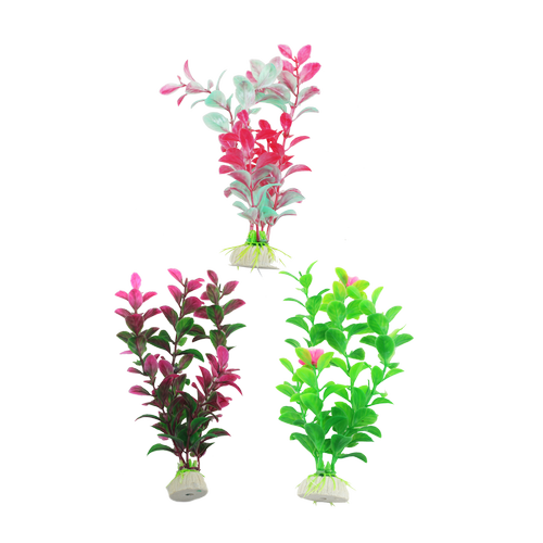 Enkelt Gren Plastplante - 20 cm, 3-Farve Mix