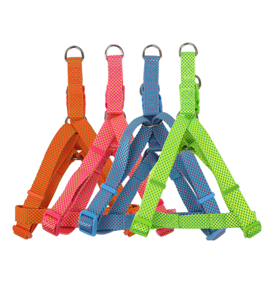 Hundesele W2.0*L40-60cm - Pink / Fluorescerende Orange / Fluorescerende Grøn / Blegblå