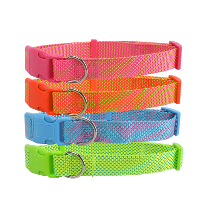 Hundehalsbånd W1.0*L20-30cm - Lyserød | Fluorescerende Orange | Fluorescerende Grøn | Blegblå
