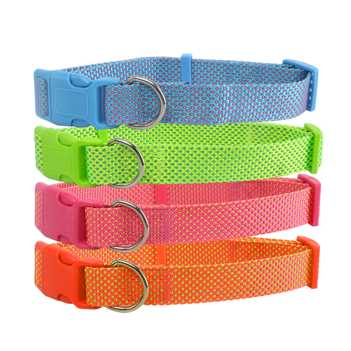 Hundehalsbånd W2.0*L30-50cm - Pink | Fluorescerende Orange | Fluorescerende Grøn | Bleg Blå