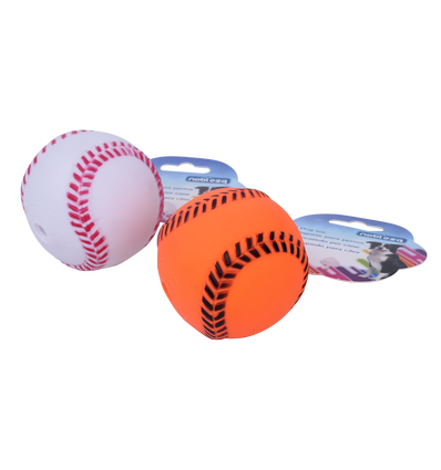 Baseball-S D6.5cm hundelegetøj - Bold, Orange/Hvid