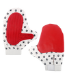Gummistrigle-handske - L16,5 x B23 cm - Hvid/Rød