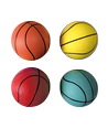 Gummi Basketbold - D6,3 cm - Orange/Blå/Rød/Gul, assorteret 1 stk.