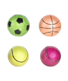 Gummi fodbold/Basketbold/Tennis/Baseball D5.7cm - Metallisk Grøn/Orange/Gul/Rød, assorteret 1 stk.