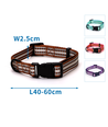 Imitation Nylon Reflective Dog Collar W2.5*L40-60cm - Brown/Green/Pink/Purple