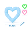 TPR Skumlegetøj - Lille Kærlighedshjerte, 6.7 x 1.5 cm - Pink/Grøn/Blå