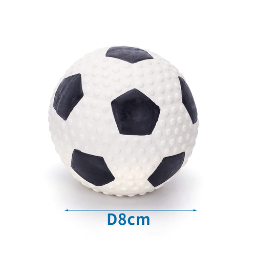 Latex Legetøjsfodbold - D: 8cm, Sort & Hvid