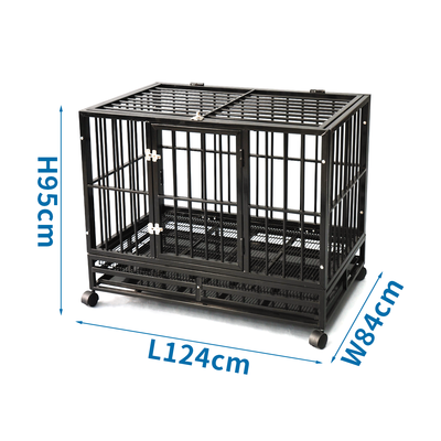 Robust Hundebur - Sort, 124x84x95cm