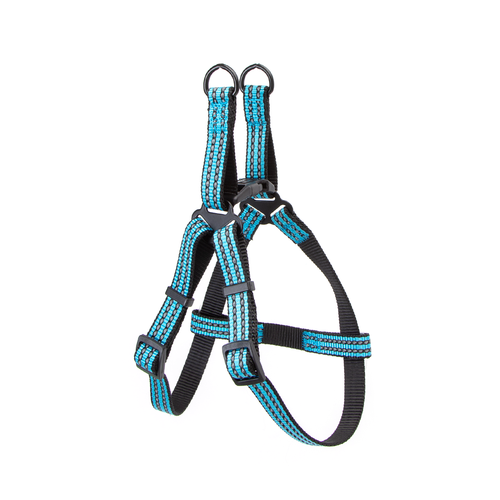 Imitations Nylon Reflex Hundesele W2.0 * L40-60cm - Rød/Blå/Grøn/Grå