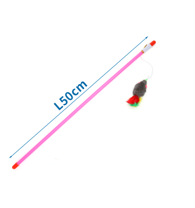 Katteunderholdningspind - L: 45 cm - Grå/Gul