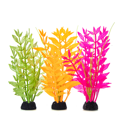 Fluorescerende Akvatiske Planter - L17 x B20 cm - Grøn/Orange/Rød