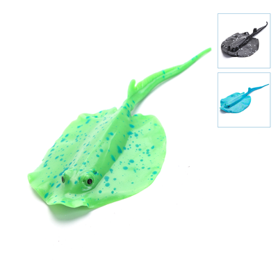 Fluorescerende Manta Ray - Grøn/Blå/Sort - L18 x W8 x H1.5 cm