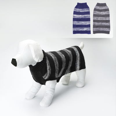 Billede af Stribet Rundhals Sweater | L35cm / L40cm / L45cm | Sort & Hvid / Mørkegrå & Lysegrå / Klarblå & Lyseblå