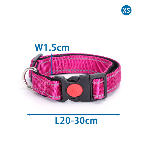 Hundehalsbånd XS - B1,5 x L20-30 cm, Pink