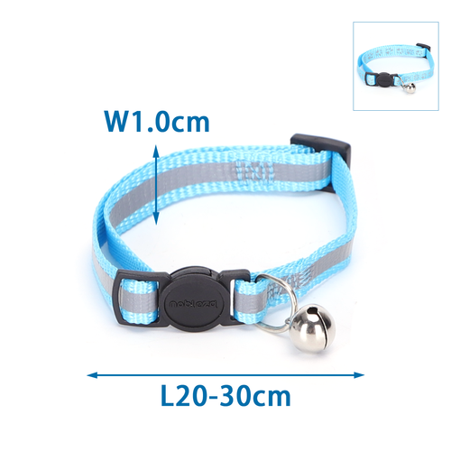 Kattehalsbånd med Refleks - B1,0 * L20-30cm, Blå