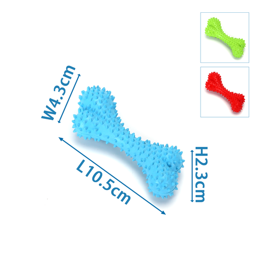 Lille tyggelegetøj - L10,5 x B4,3 x H2,3 cm - Blå/Grøn/Rød, assorteret 1 stk.