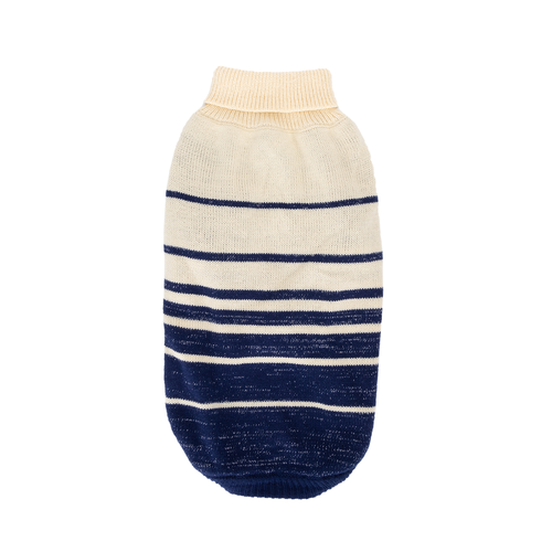 Stribet Sweater med Sølv Lurex - Cremehvid & Rød / Sort / Marineblå - XS (20 cm) / S (25 cm) / M (30 cm)