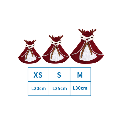 Juleelg Kappe - Rød (XS: 20 cm / S: 25 cm / M: 30 cm)