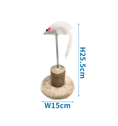 Fjeder killinge legetøj og kradseområde - L15*B15*H25,5 cm - Lysbrun