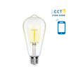 Smart LED Filament pære ST64 - E27 6W CCT/Klar - WB