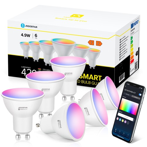 Smart LED GU10 4.9W RGB+CCT - Farveæske, 6 stk