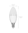 Aigostar LED lampe, A5 - C37, 9W, E14 fatning, 6400K, 560lm, Sæt med 5 stk.