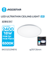 LED Ultratynd Loftslampe, 18W, 6500K, IP44