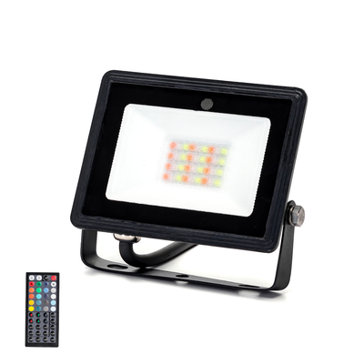 Billede af RGB LED Projektør 20W med 44-Knaps Fjernbetjening - 30cm Ledning, Støbt